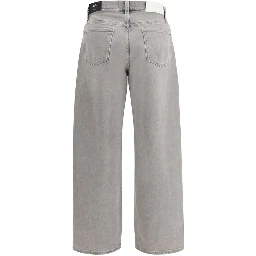 Gray Cotton Relaxed Fit Jeans