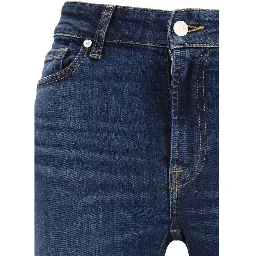 Blue Cotton Bootcut Jeans