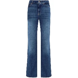 Blue Cotton Bootcut Jeans