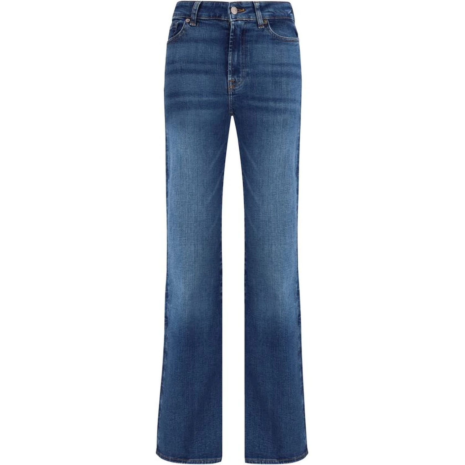 Blue Cotton Bootcut Jeans
