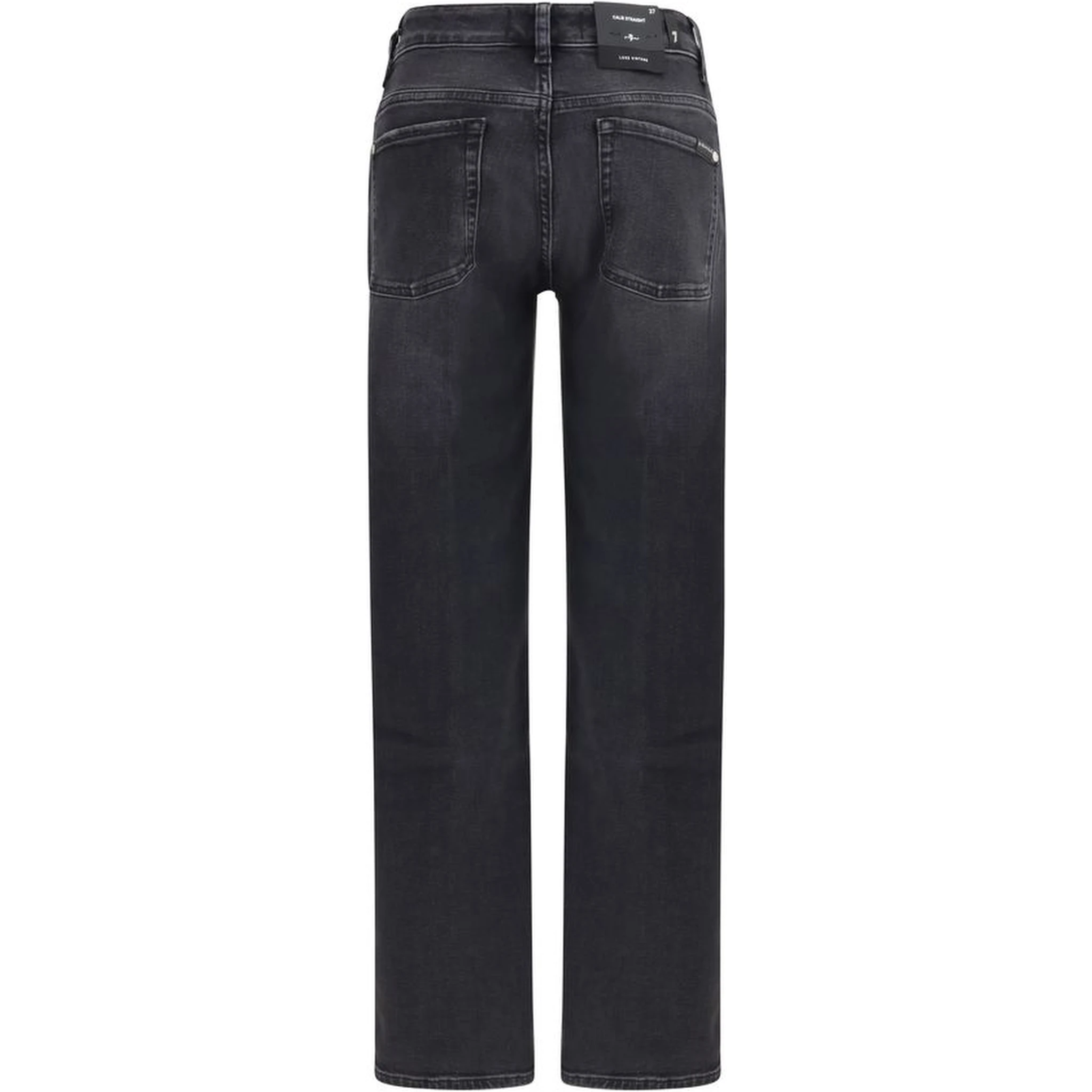 Black Cotton Straight-Leg Jeans