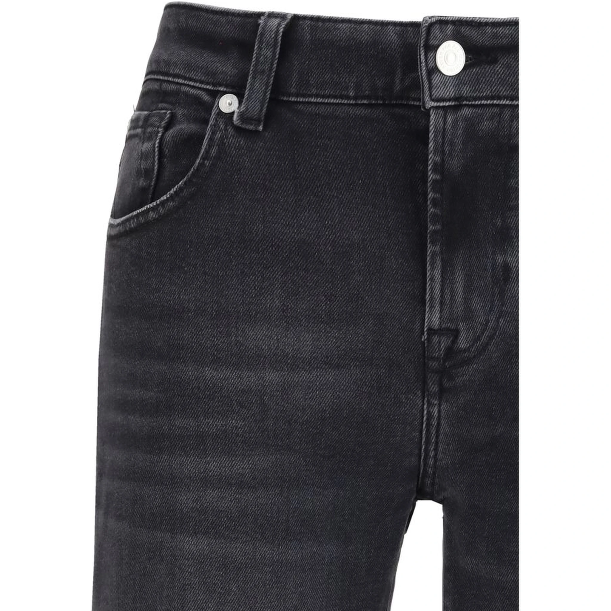 Black Cotton Straight-Leg Jeans