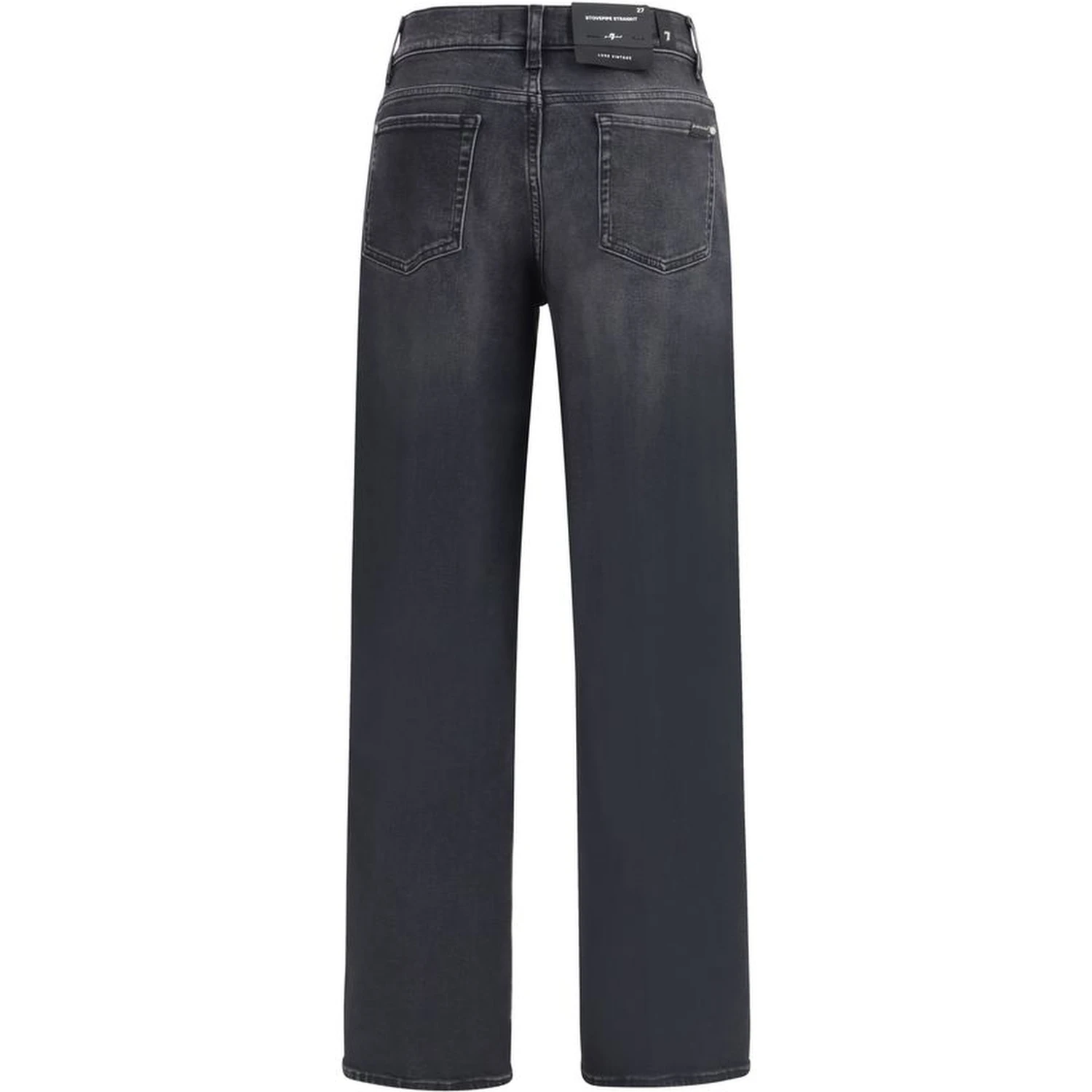 Black Cotton Straight-Leg Jeans