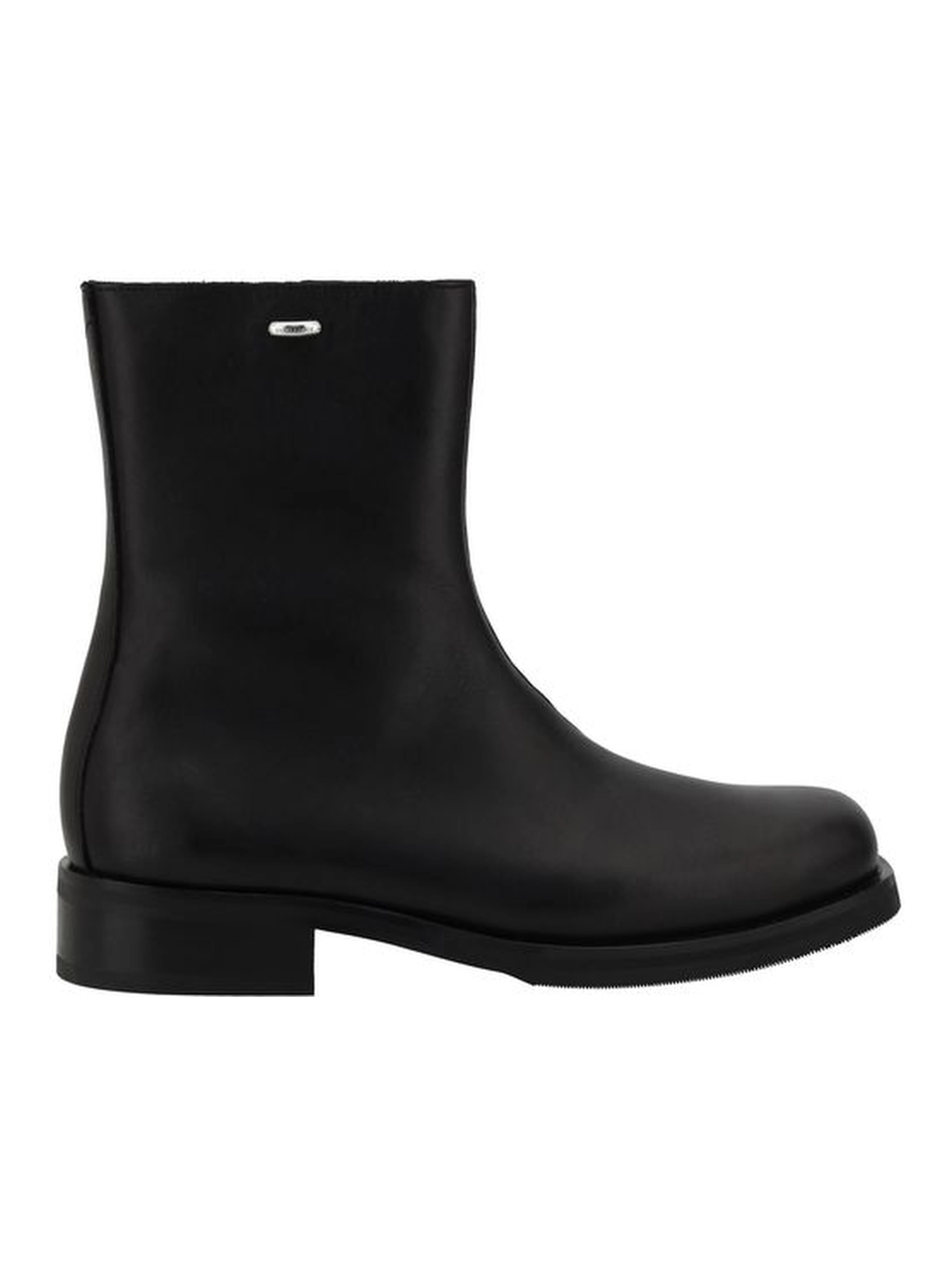 Black Calf Leather Bos Taurus Ankle Boots