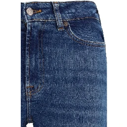 Blue Cotton Bootcut Jeans