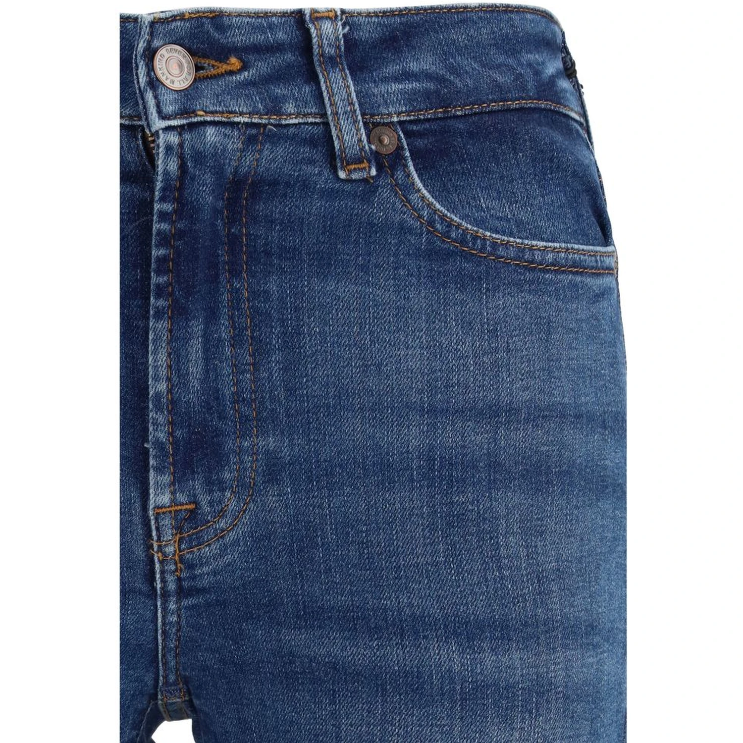 Blue Cotton Bootcut Jeans
