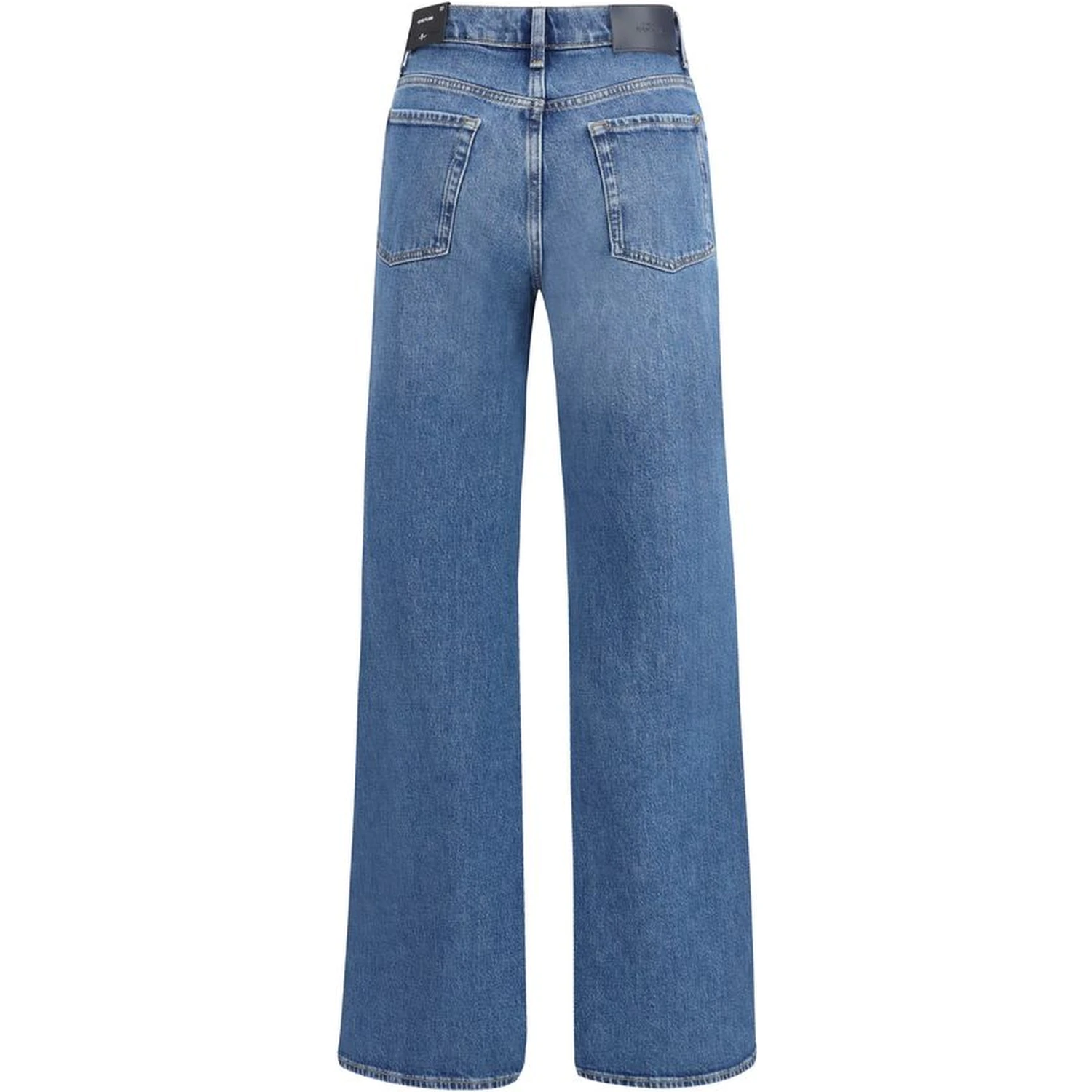 Blue Cotton Flared Jeans
