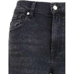 Black Cotton Straight-Leg Jeans