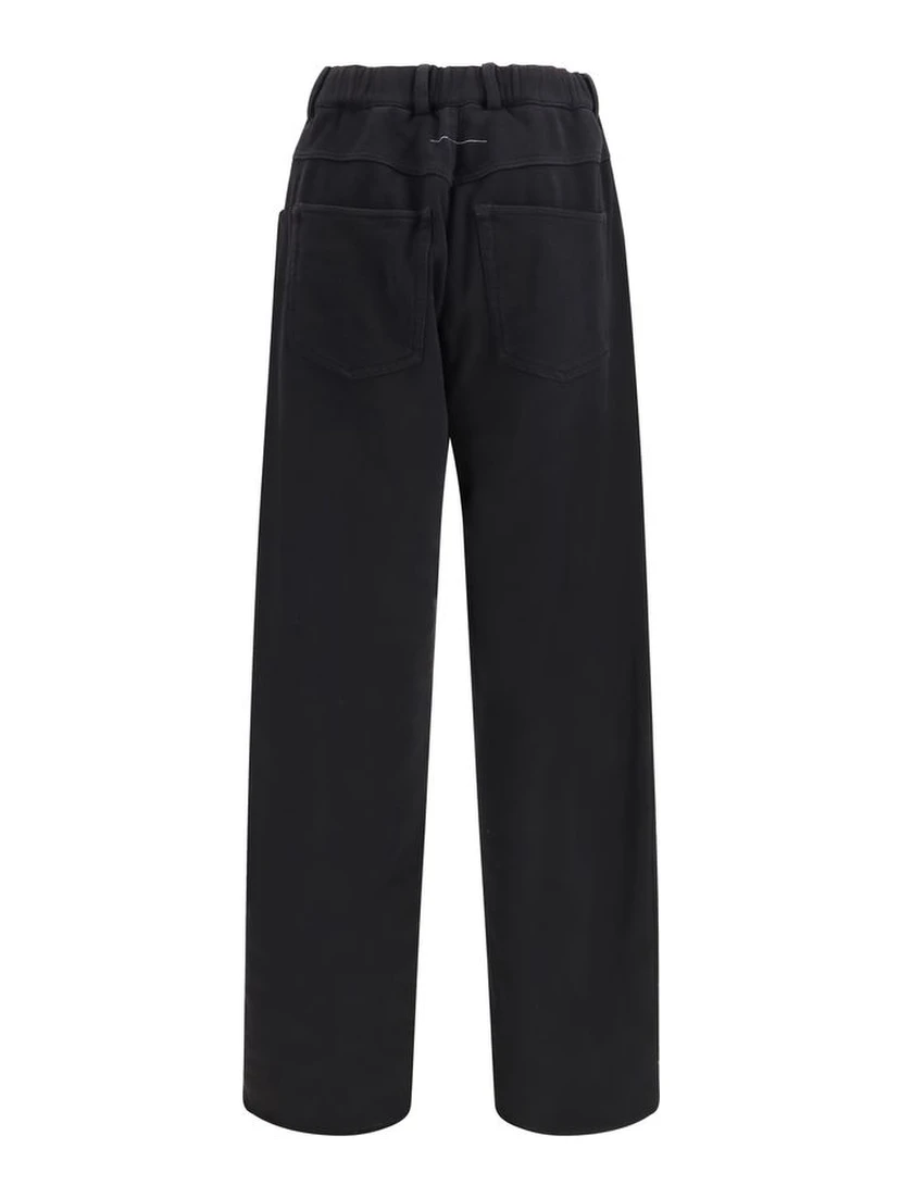 Black Cotton Athletic Pants