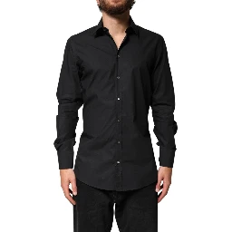 Black GOLD Cotton Men Dress Formal Shirt