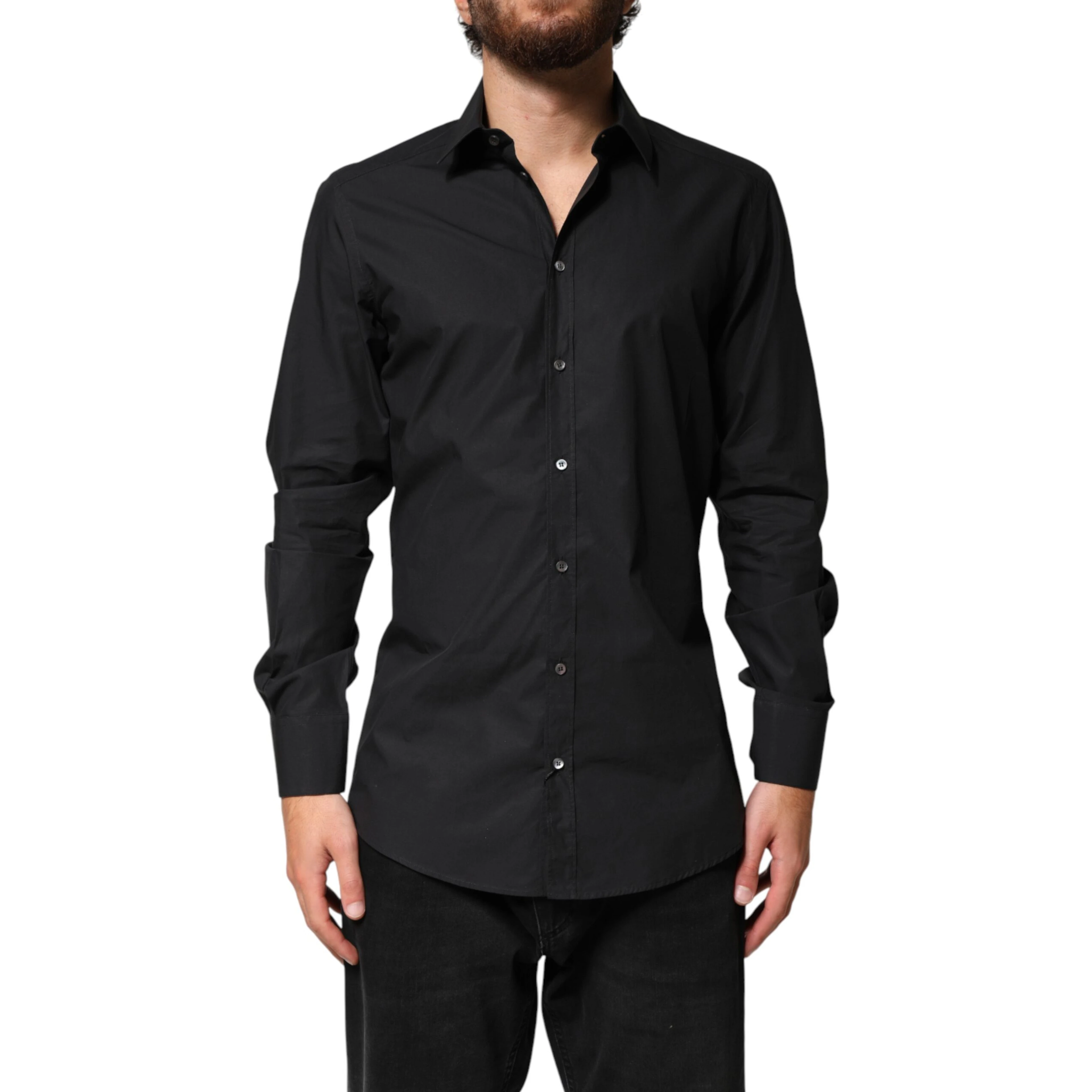 Black GOLD Cotton Men Dress Formal Shirt