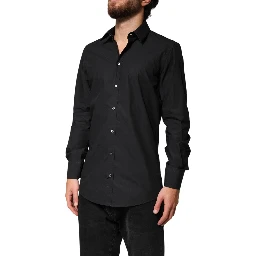 Black GOLD Cotton Men Dress Formal Shirt
