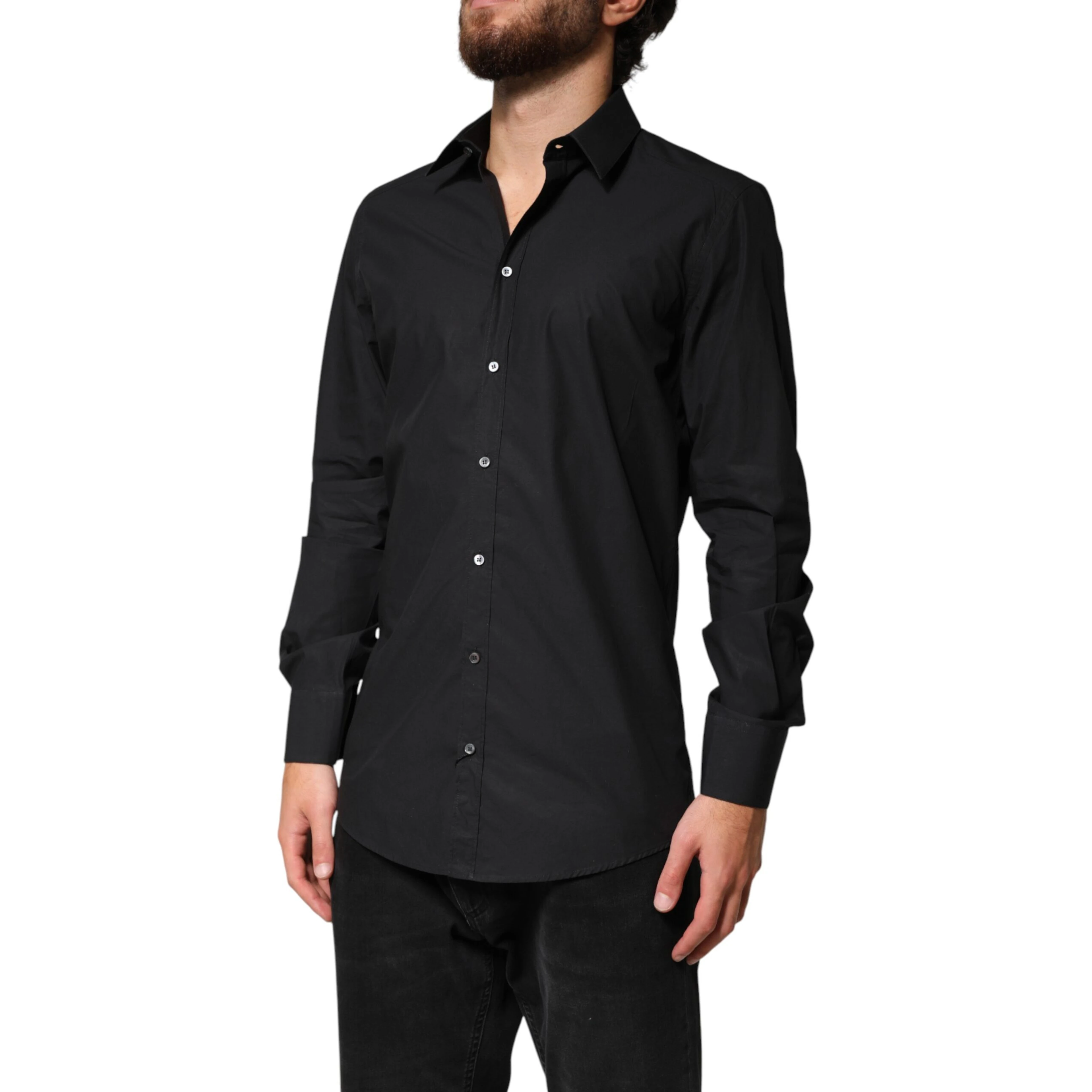 Black GOLD Cotton Men Dress Formal Shirt