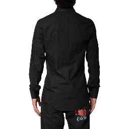 Black GOLD Cotton Men Dress Formal Shirt