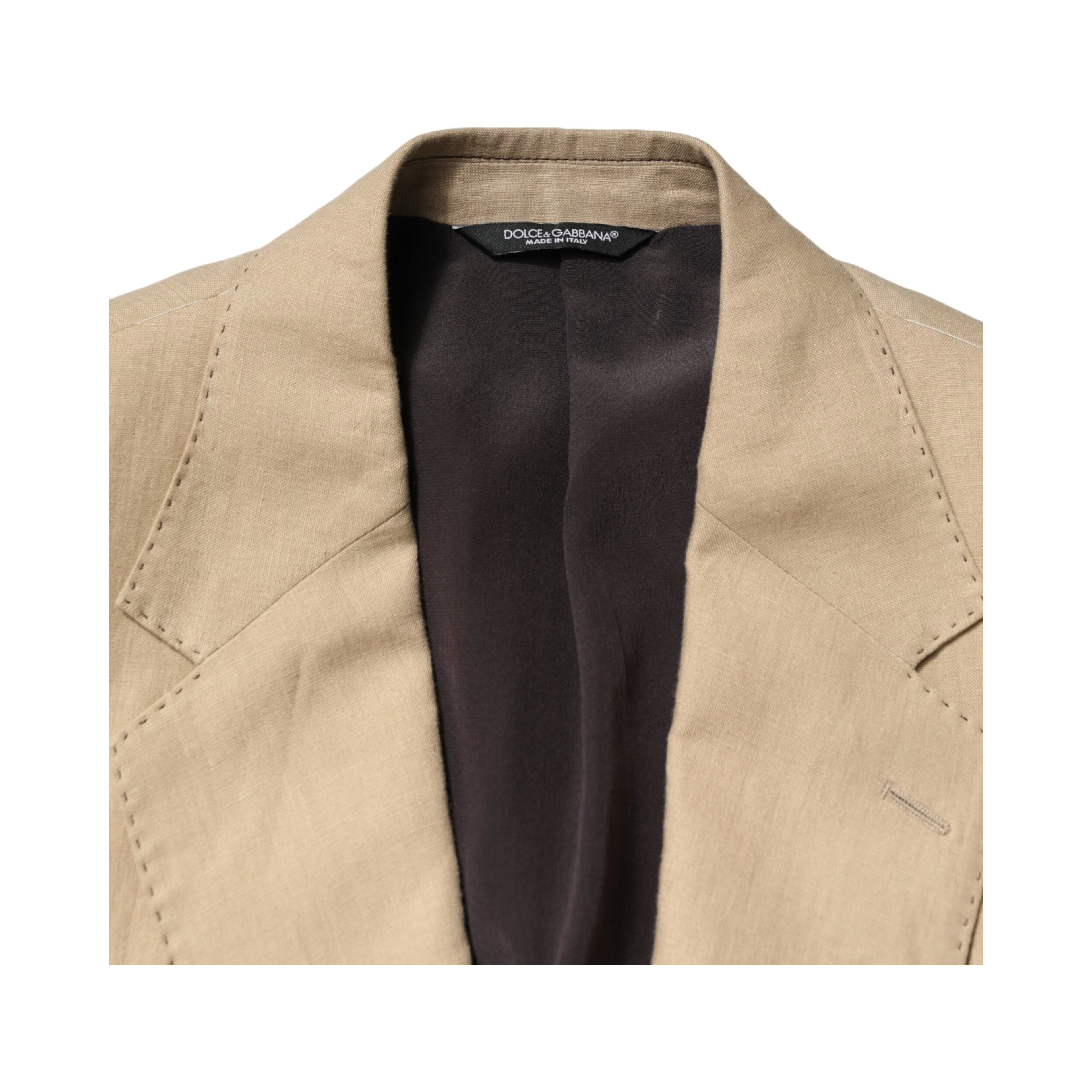 Beige Linen Single Breasted 2 Piece Suit