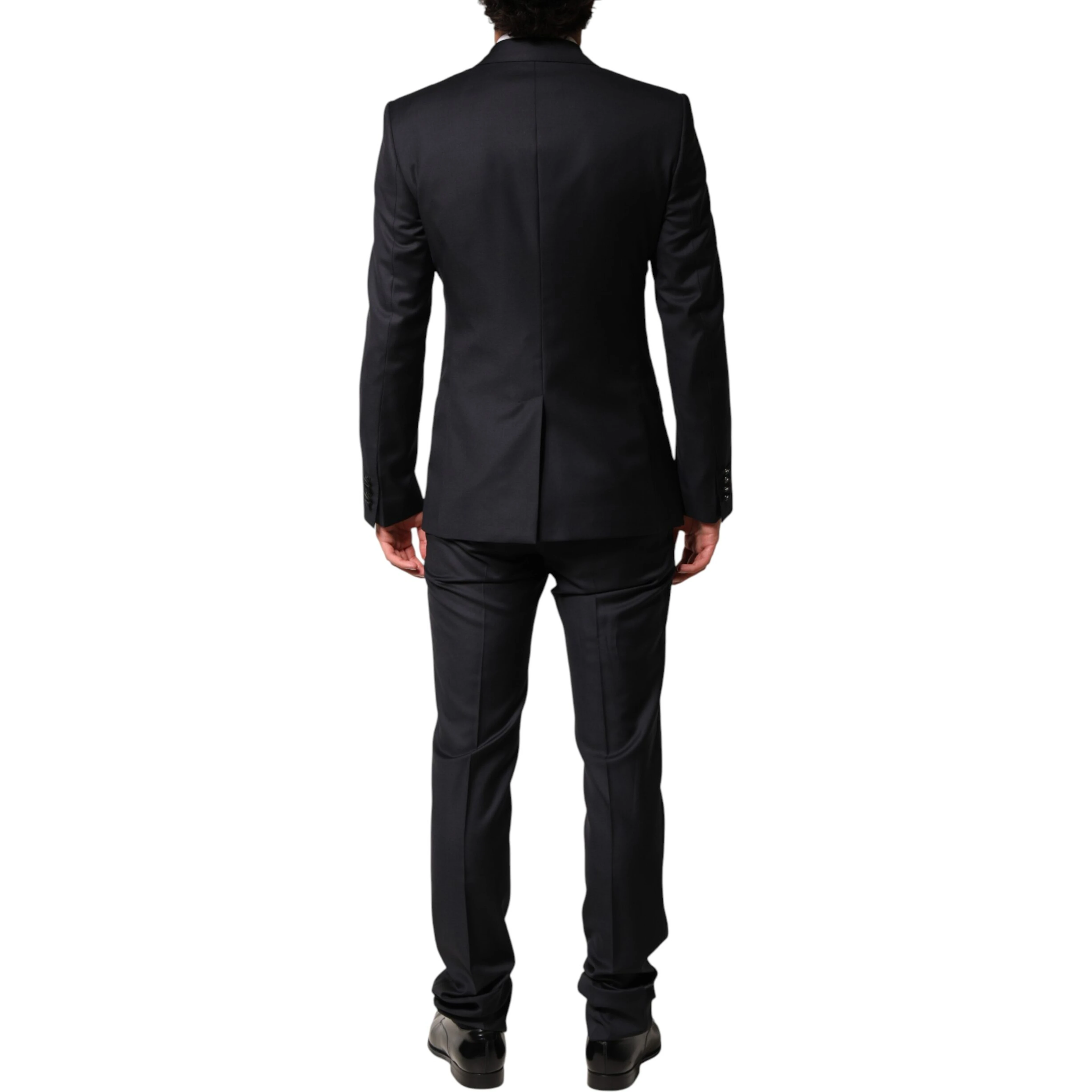 Black Wool Single Breasted 3 Piece Men Suit