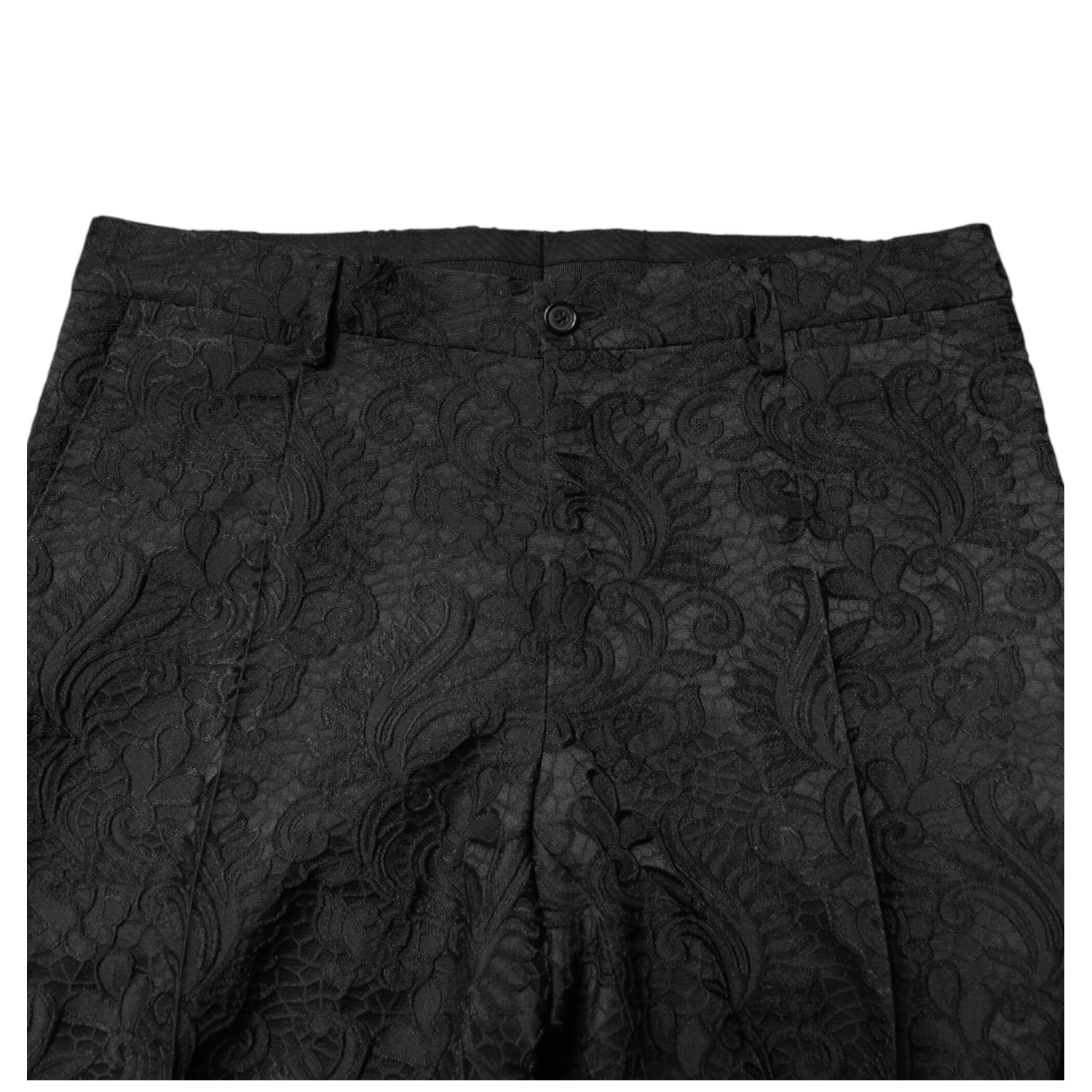 Black Brocade Single Breasted 2 Piece Suit