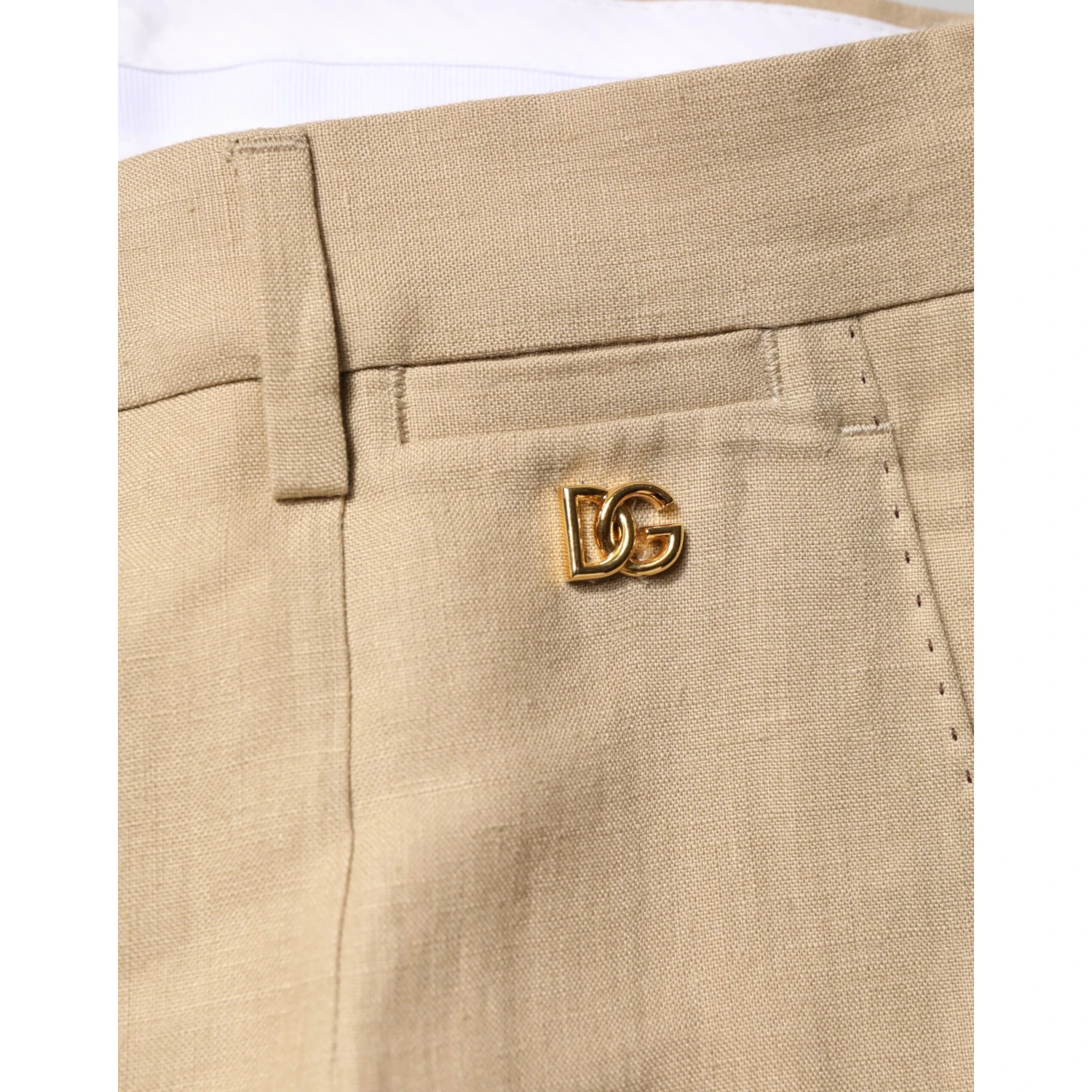 Beige Linen Single Breasted 2 Piece Suit