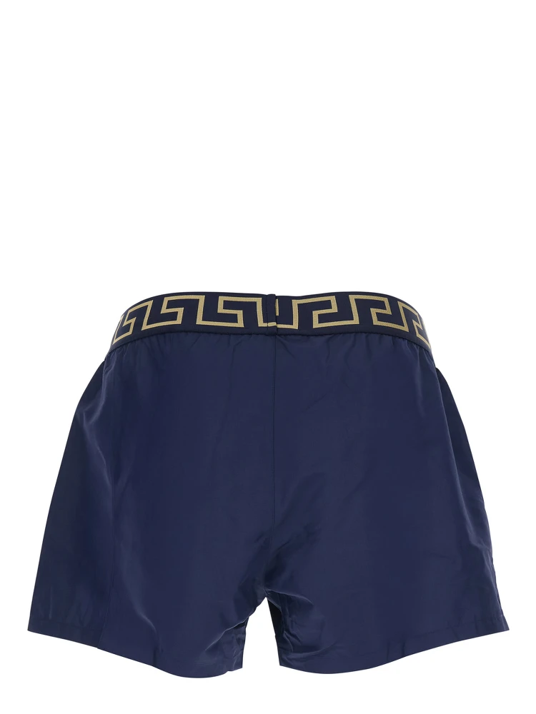 Blue Swimsuit Shorts with Greca Detail in Tech Fabric Man alternative