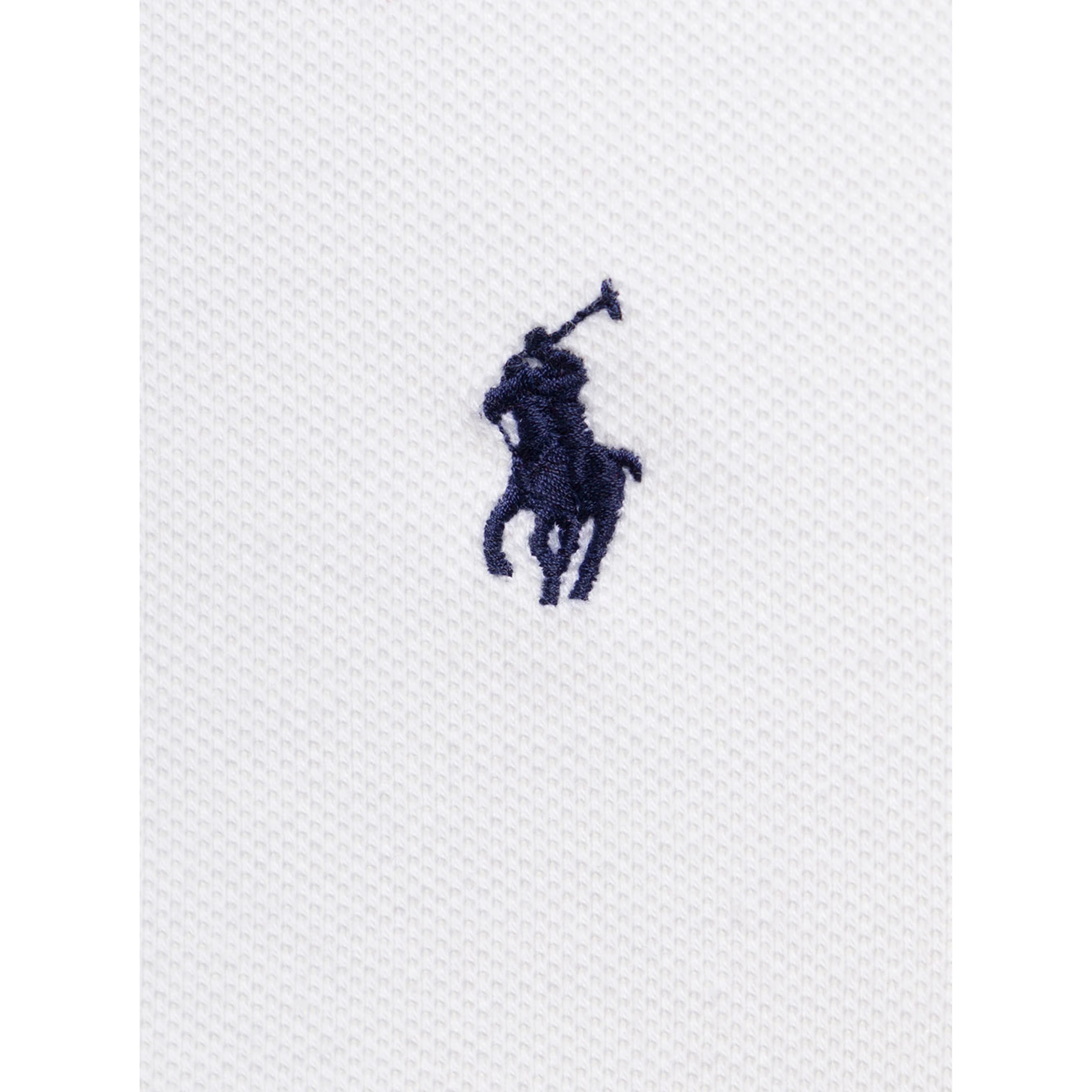 Long Sleeve White Polo Shirt in Piquet Polo Ralph Lauren Kids
