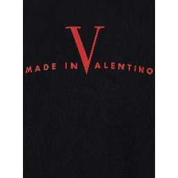 Black Crewneck Sweatshirt with Logo Print on the Front and Dropped Shoulders in Cotton Man