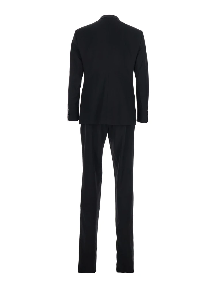 Black Single-Breasted Suit with Classic Lapels in Wool Man alternative