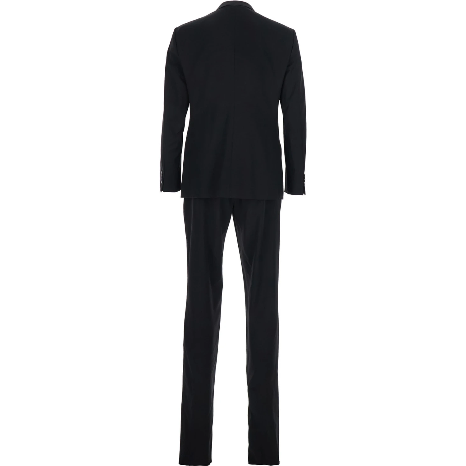 Black Single-Breasted Suit with Classic Lapels in Wool Man