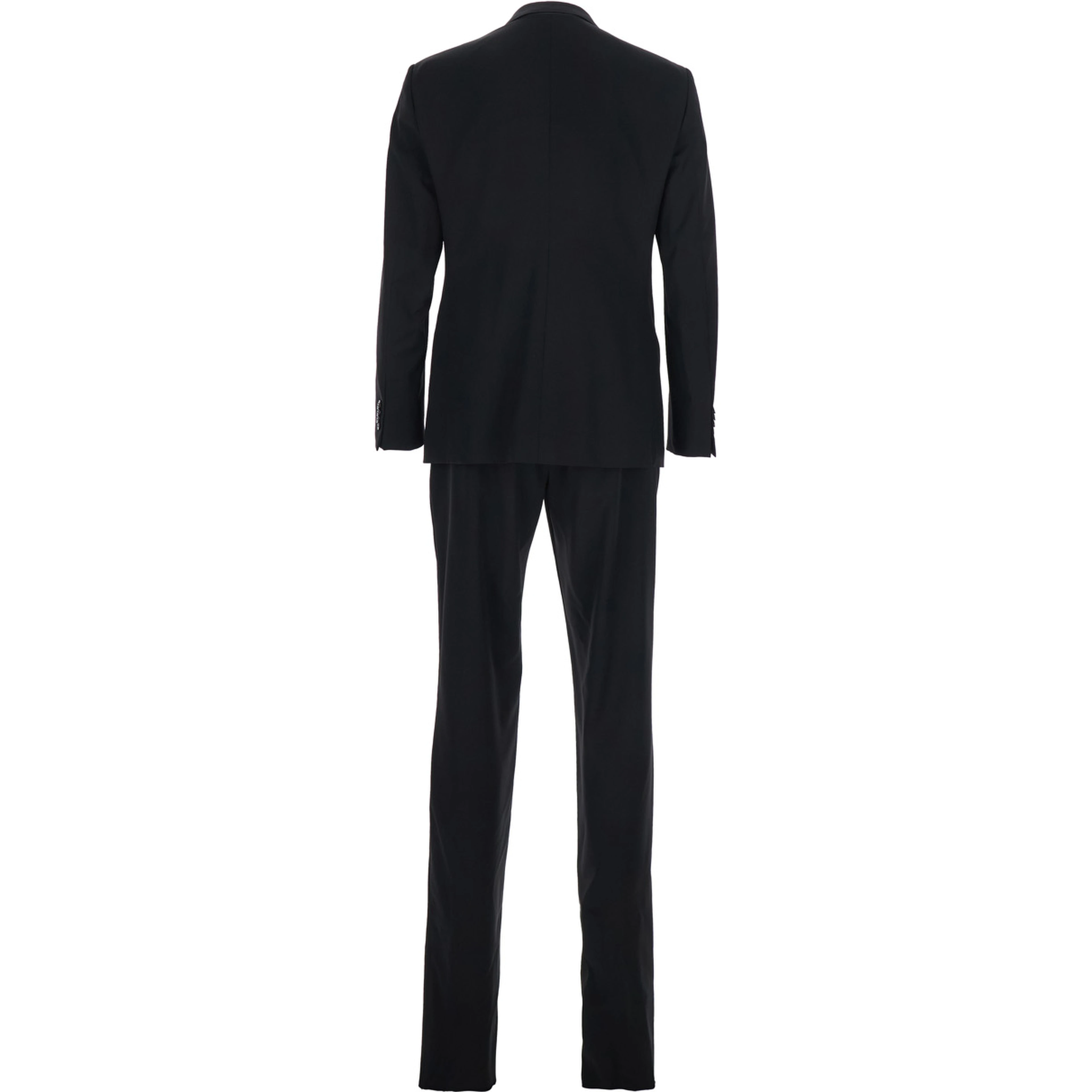 Black Single-Breasted Suit with Classic Lapels in Wool Man