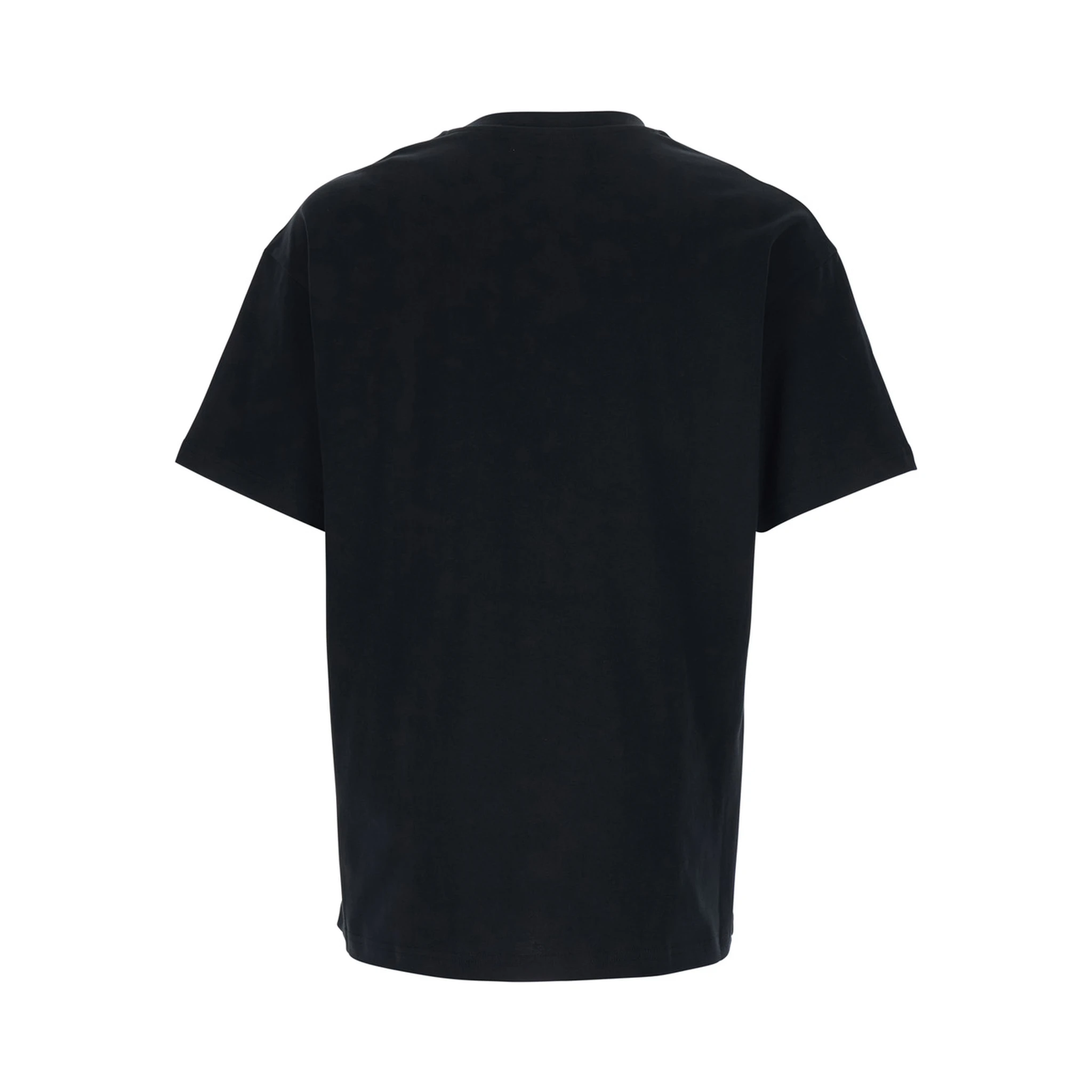 تيشيرت أسود برقبة دائرية مزين بشعار ماكسي في الأمام، مصنوع من القطن الرجالي