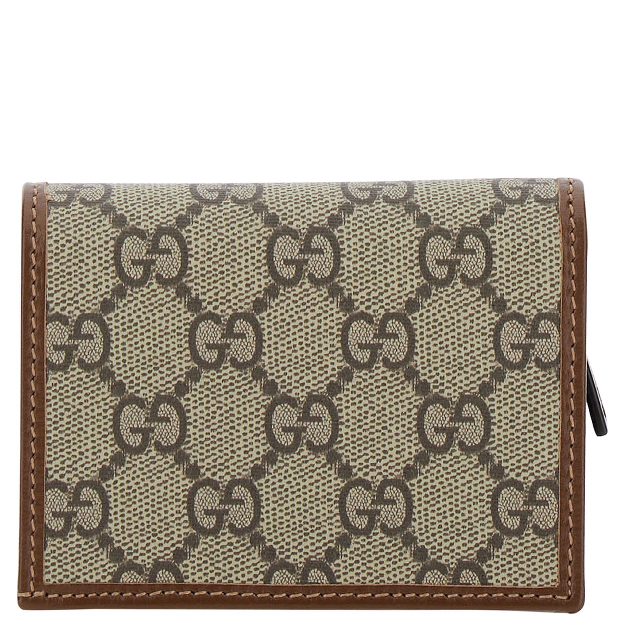 Gucci Horsebit 1955 Beige and Ebony Card-Holder with Horsebit Detail in GG Supreme Canvas Woman