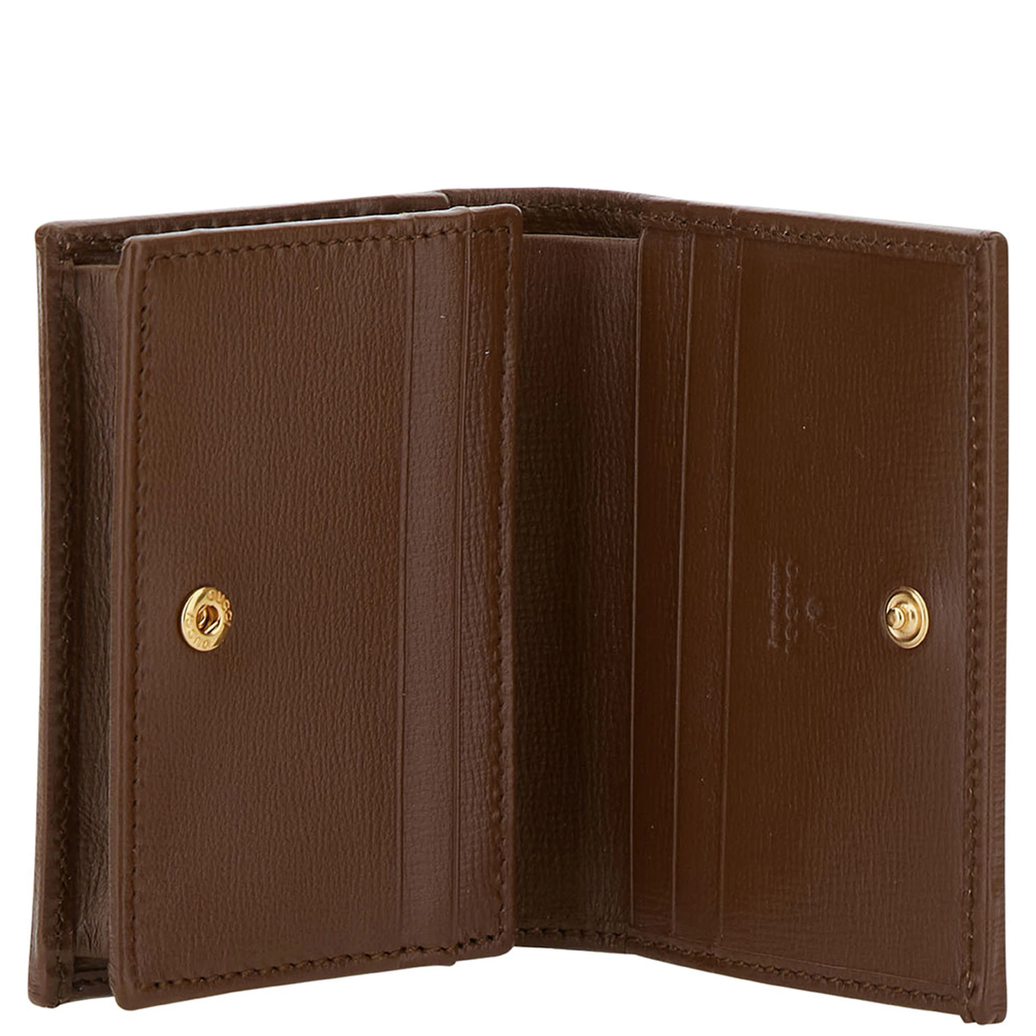 Gucci Horsebit 1955 Beige and Ebony Card-Holder with Horsebit Detail in GG Supreme Canvas Woman