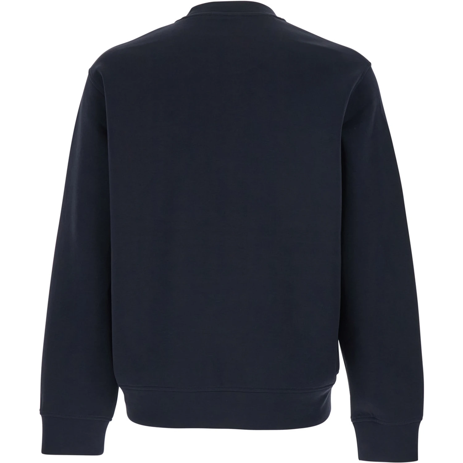 Blue Crewneck Sweatshirt with Logo Embroidery on the Front in Cotton Blend Man