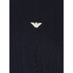 Blue Crewneck Sweatshirt with Logo Embroidery on the Front in Cotton Blend Man