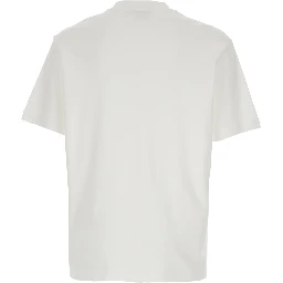 White Crewneck T-Shirt with Logo Embroidery on the Front in Cotton Man