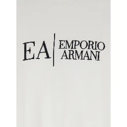 White Crewneck T-Shirt with Logo Embroidery on the Front in Cotton Man