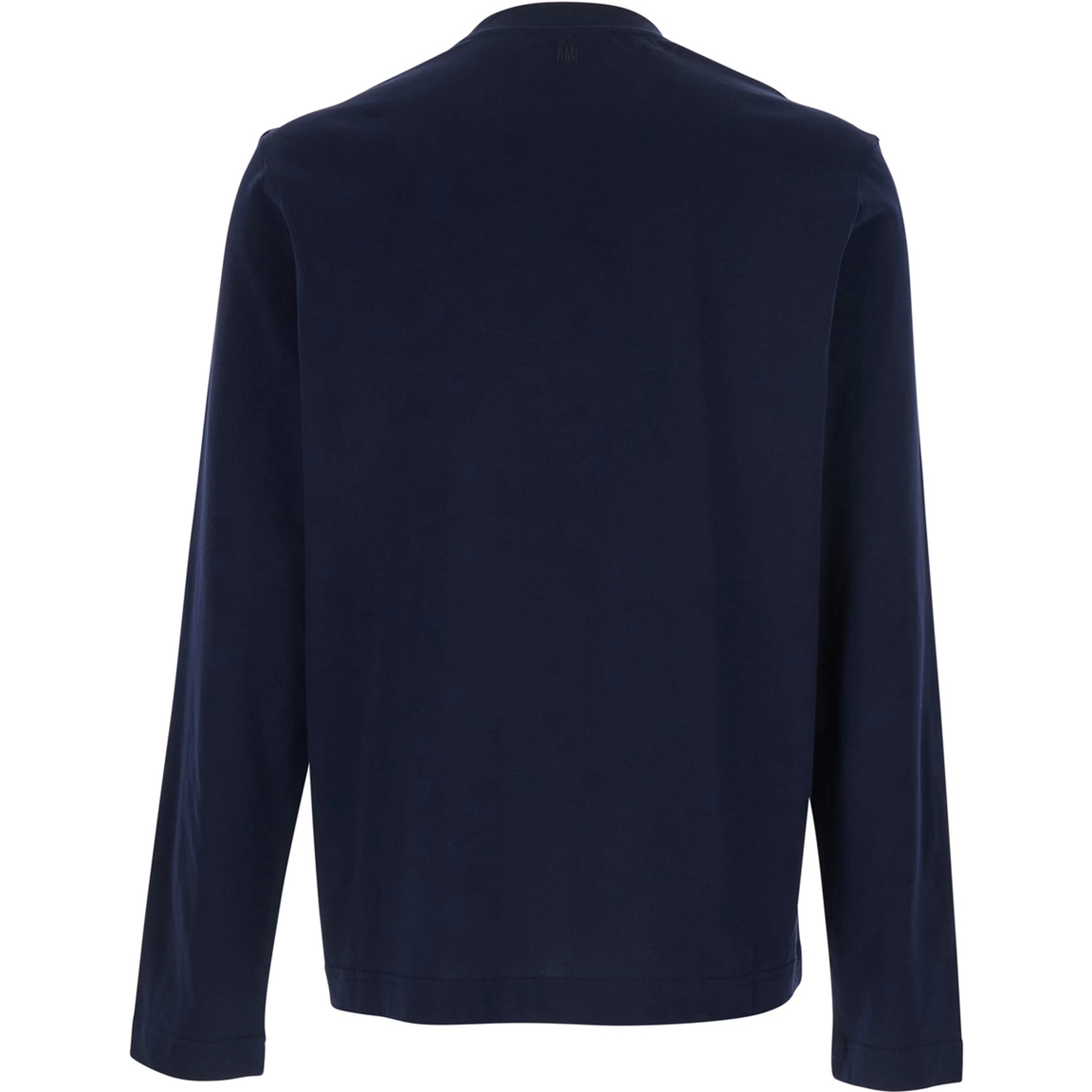 Blue Long-Sleeve T-Shirt with ADC Embroidery on the Front in Cotton Man