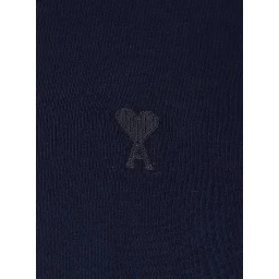 Blue Long-Sleeve T-Shirt with ADC Embroidery on the Front in Cotton Man