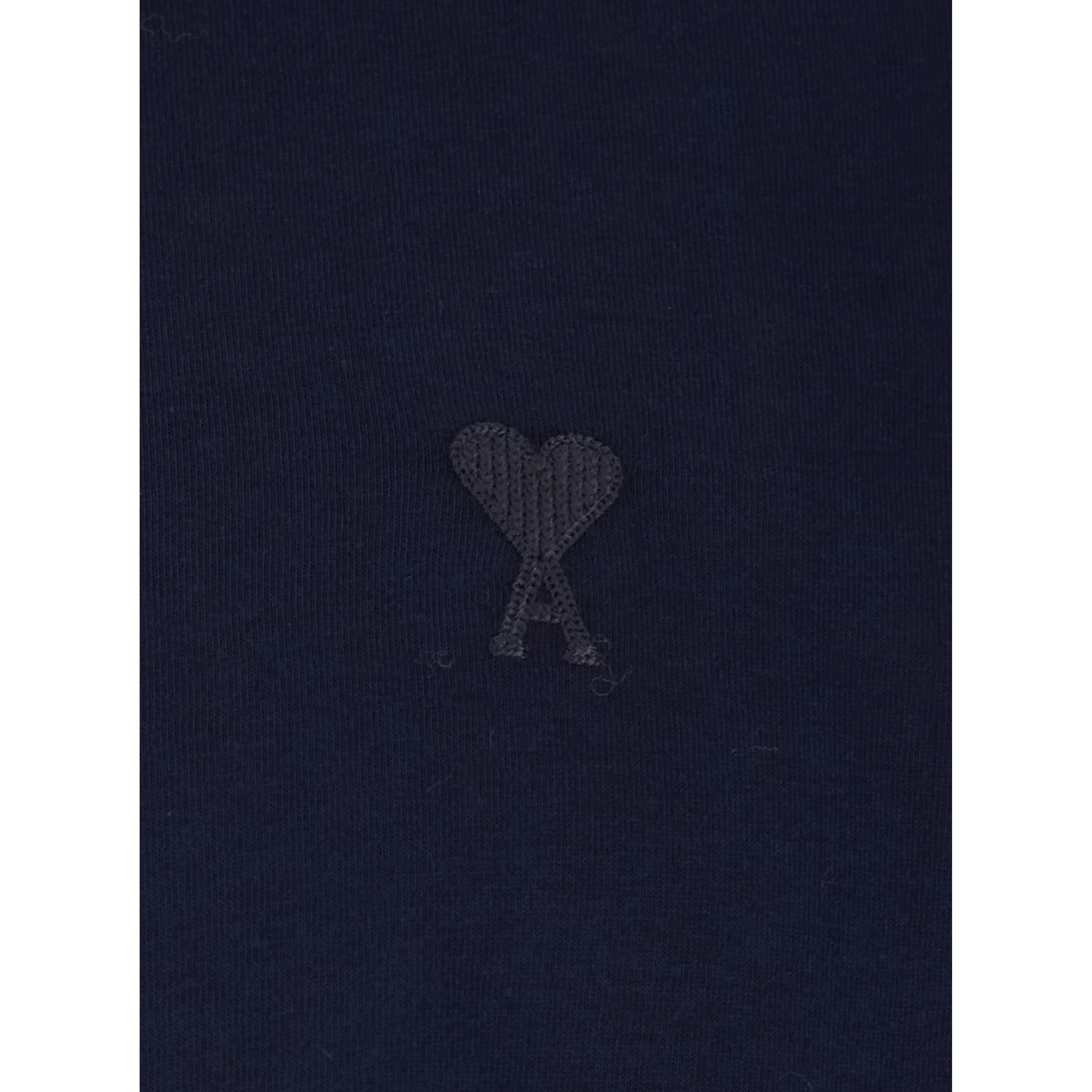 Blue Long-Sleeve T-Shirt with ADC Embroidery on the Front in Cotton Man