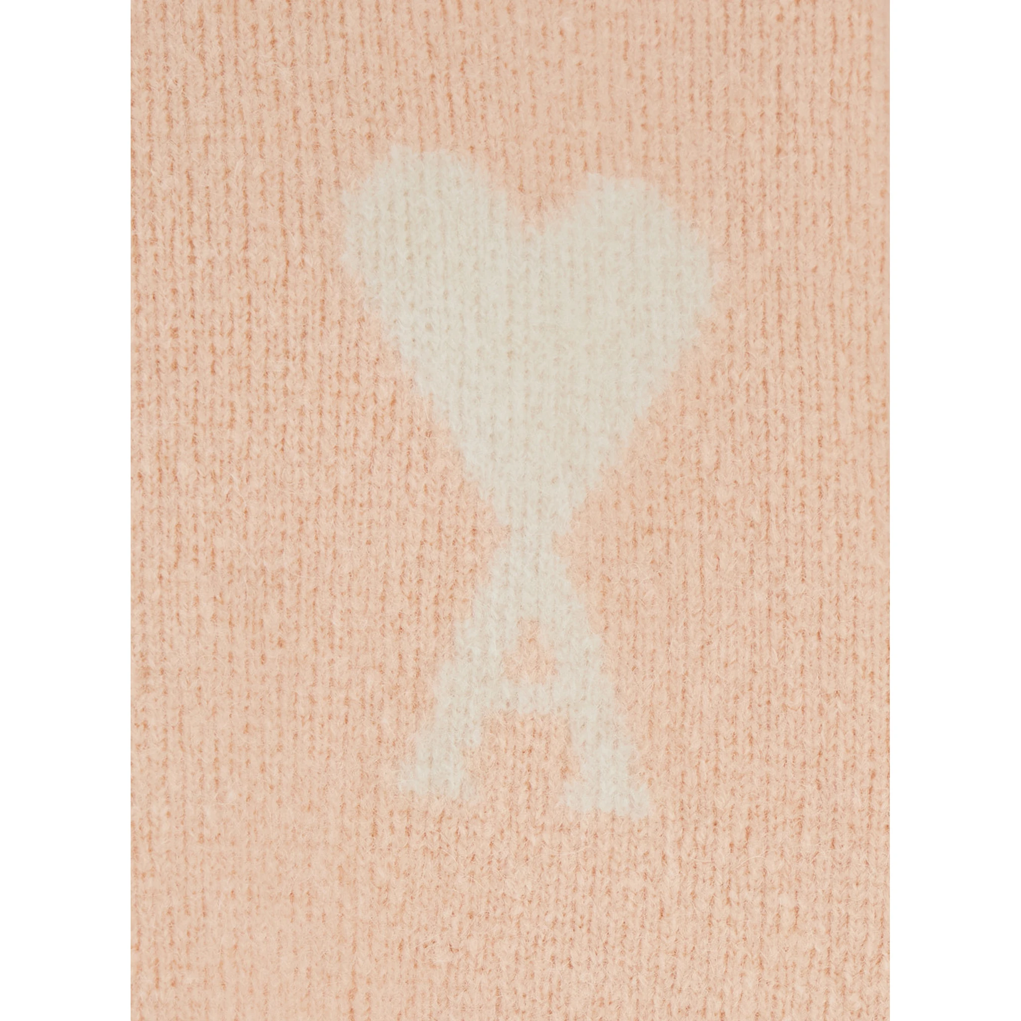 Pink Crewneck Sweater with ADC Embroidery on the Front and Dropped Shoulders in Wool Blend Woman