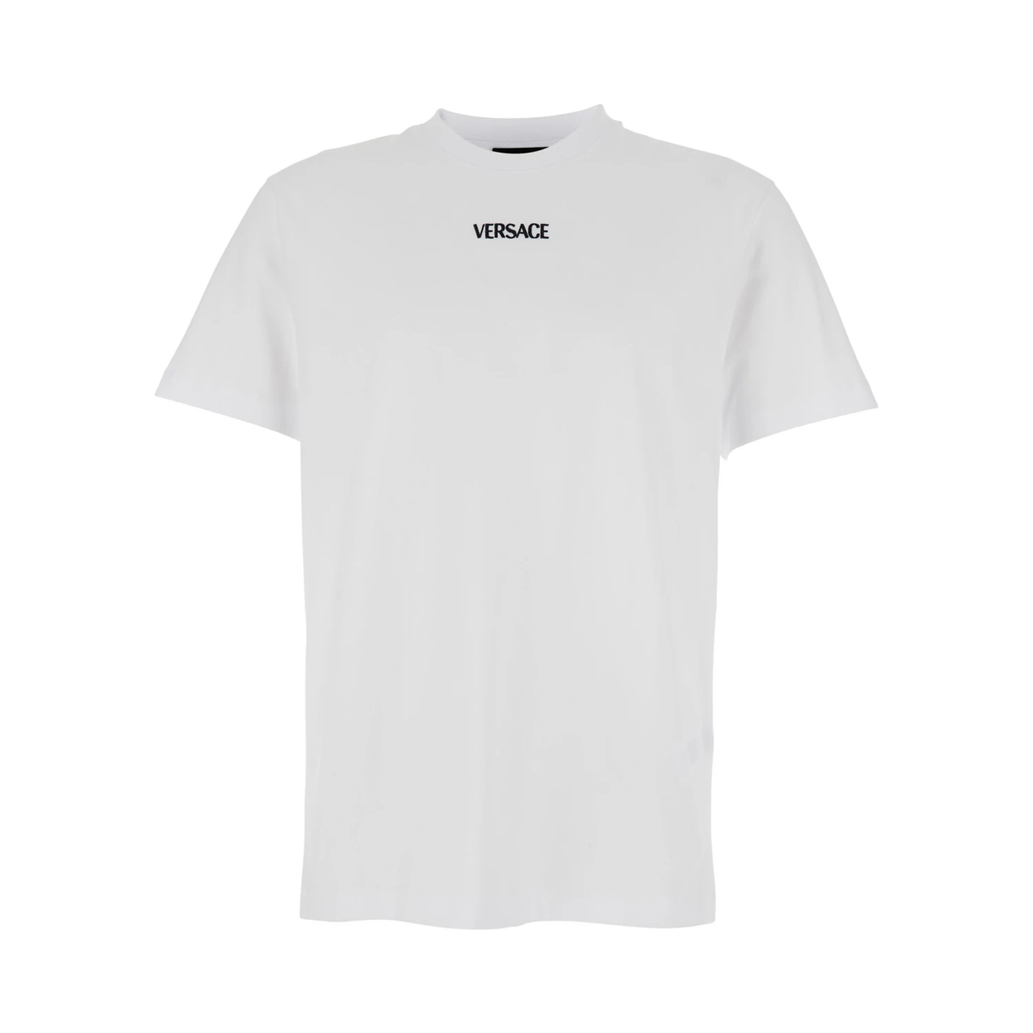 White T-Shirt with Lettering Logo on the Front in Cotton Man