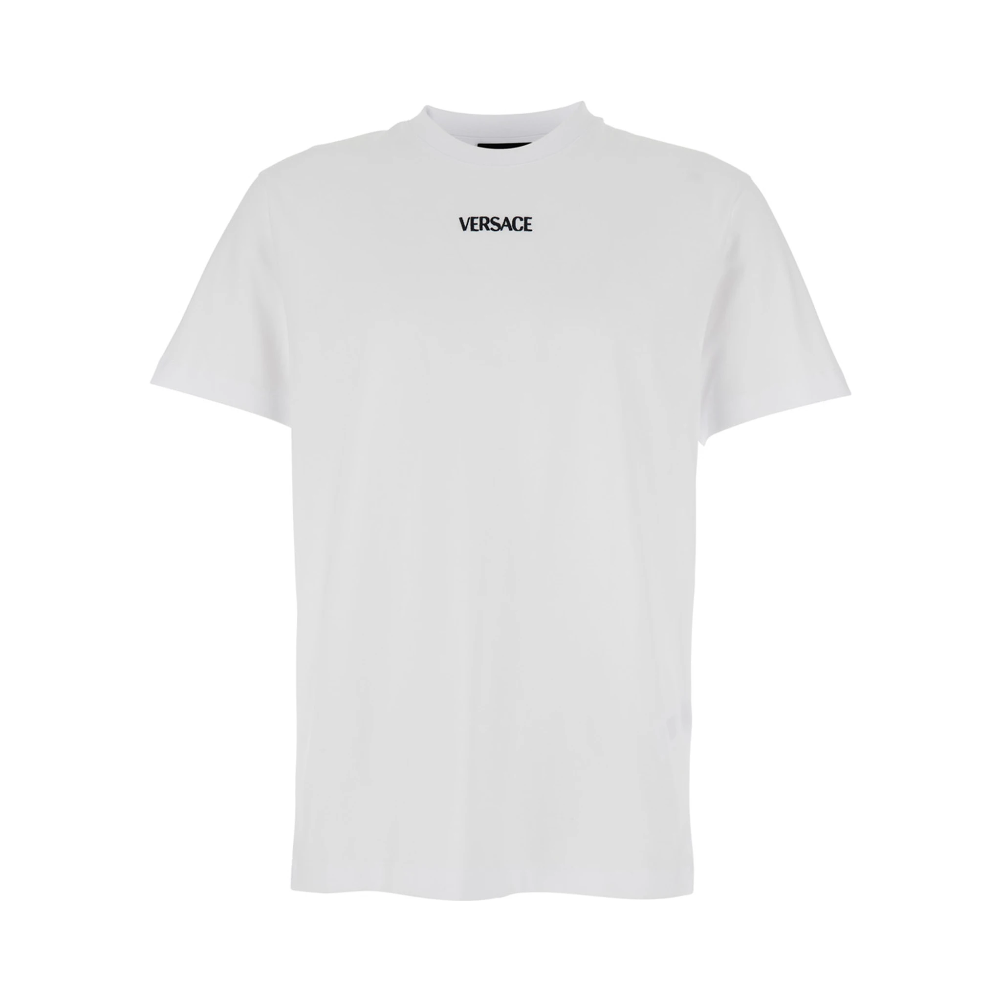 White T-Shirt with Lettering Logo on the Front in Cotton Man