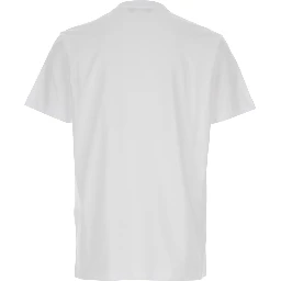 White T-Shirt with Lettering Logo on the Front in Cotton Man