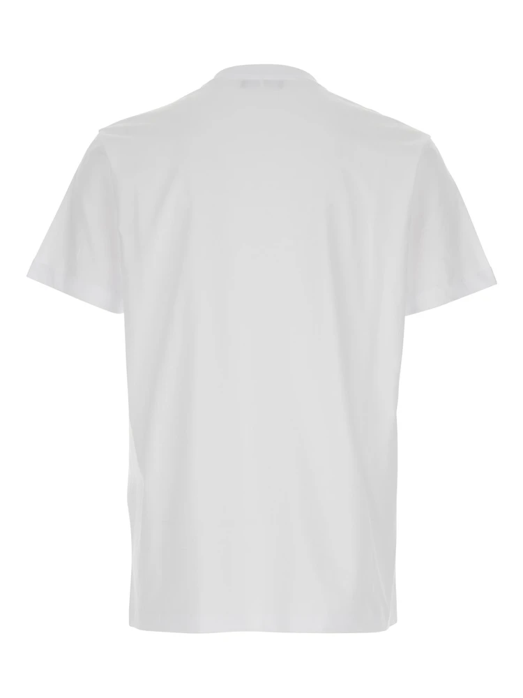 White T-Shirt with Lettering Logo on the Front in Cotton Man alternative