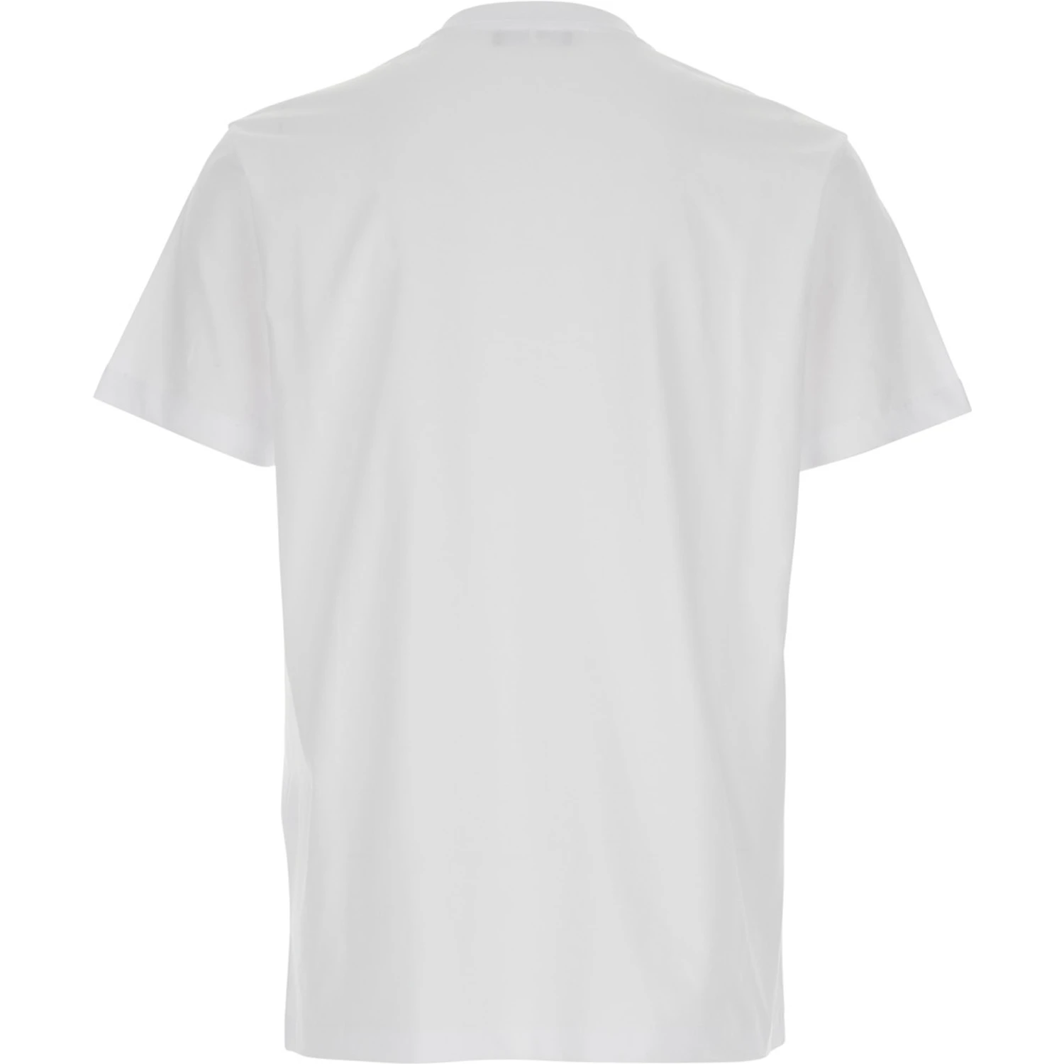 White T-Shirt with Lettering Logo on the Front in Cotton Man
