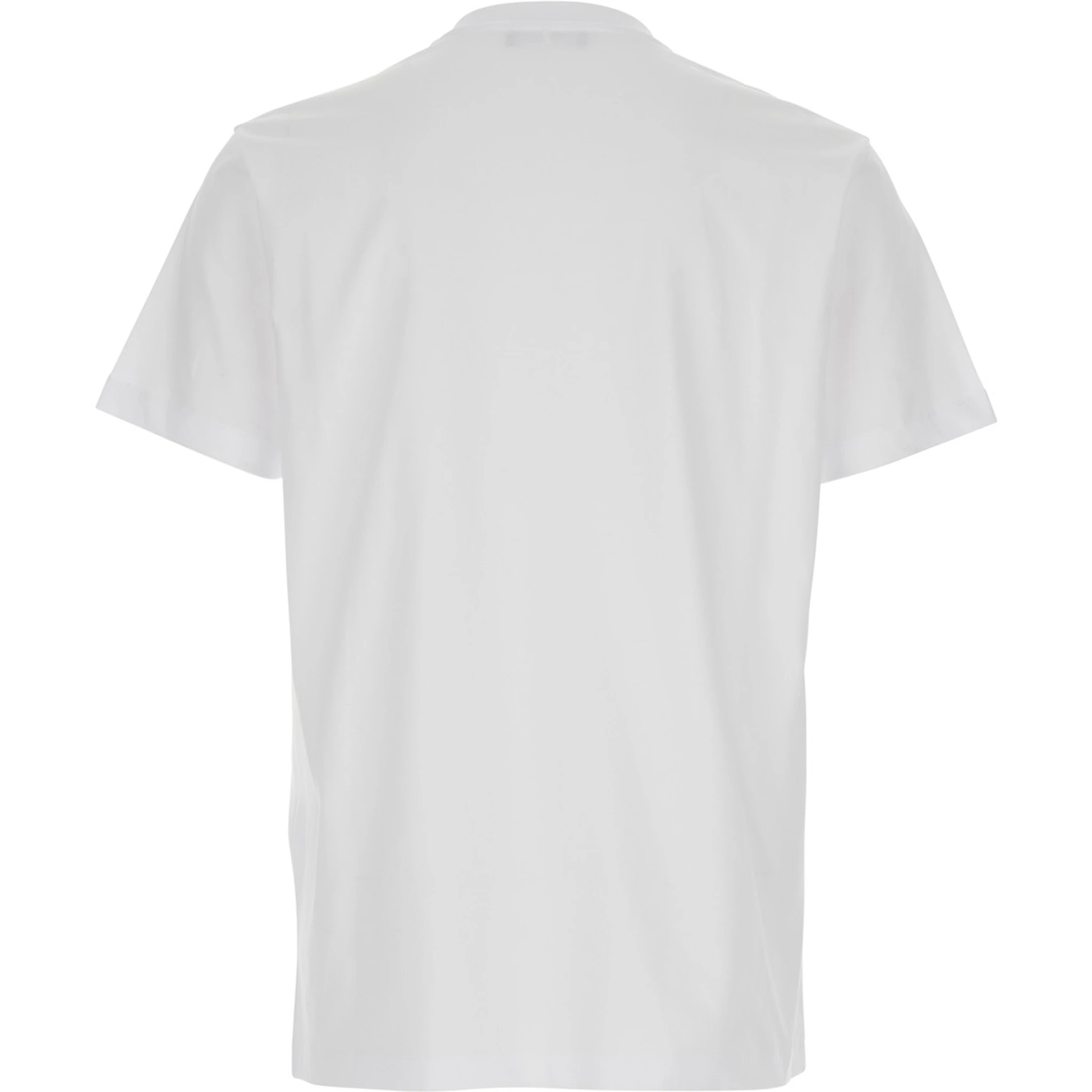 White T-Shirt with Lettering Logo on the Front in Cotton Man