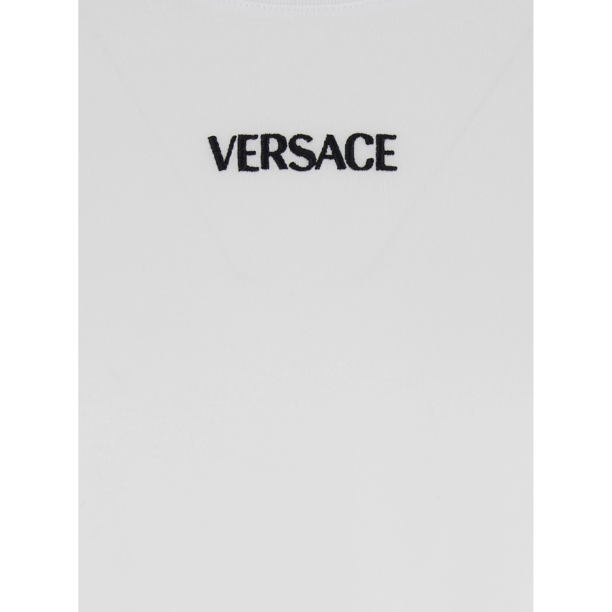 White T-Shirt with Lettering Logo on the Front in Cotton Man