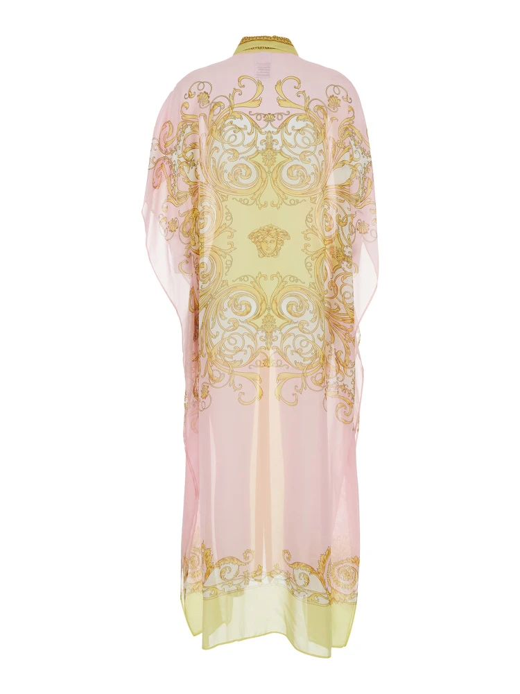 Multicolor Caftan with Button Closure and All-Over Geometric Print in Fabric Woman alternative