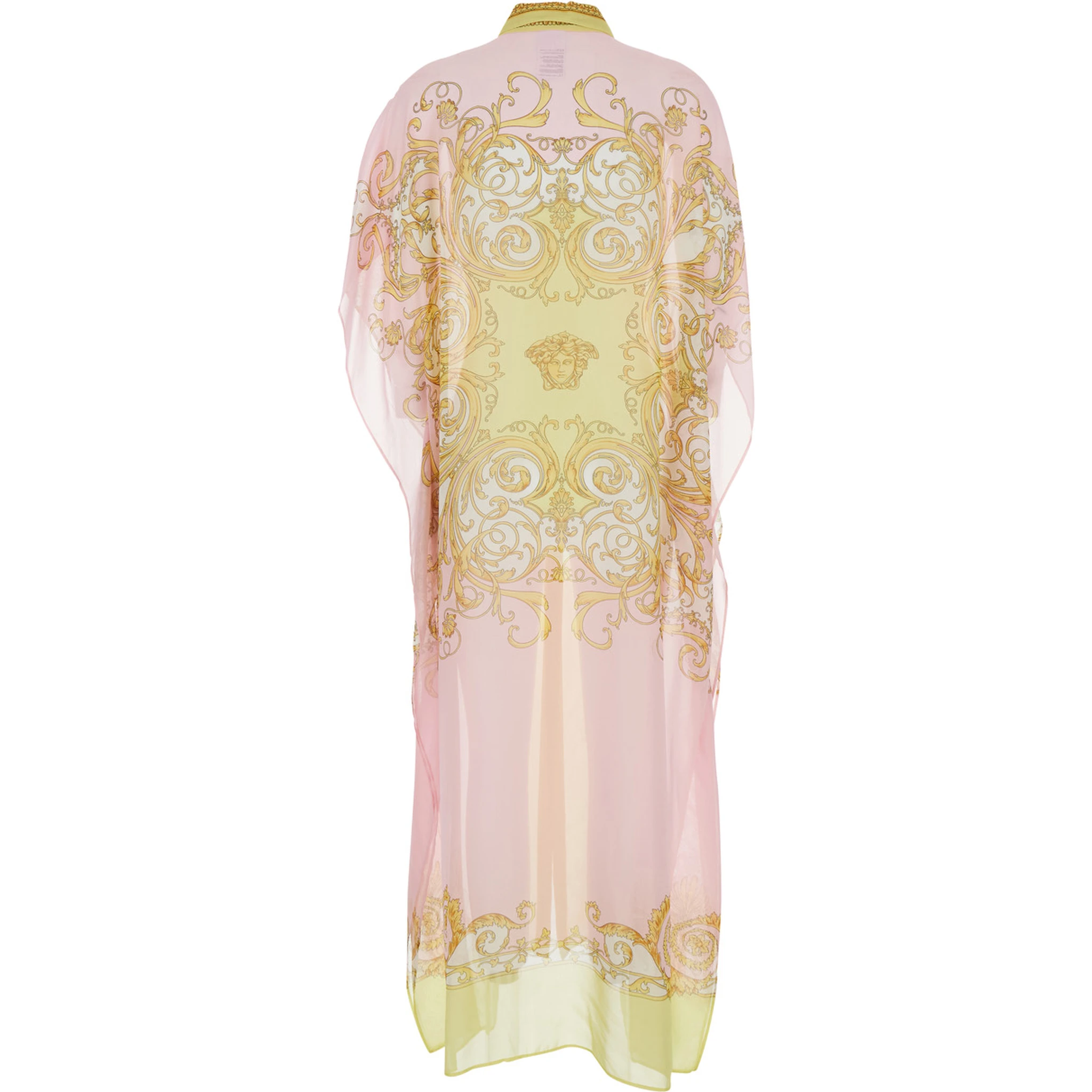 Multicolor Caftan with Button Closure and All-Over Geometric Print in Fabric Woman