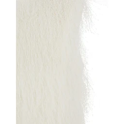 Yasmin White Crew Neck Top with All-Over Fringe Design in Tech Fabric Woman