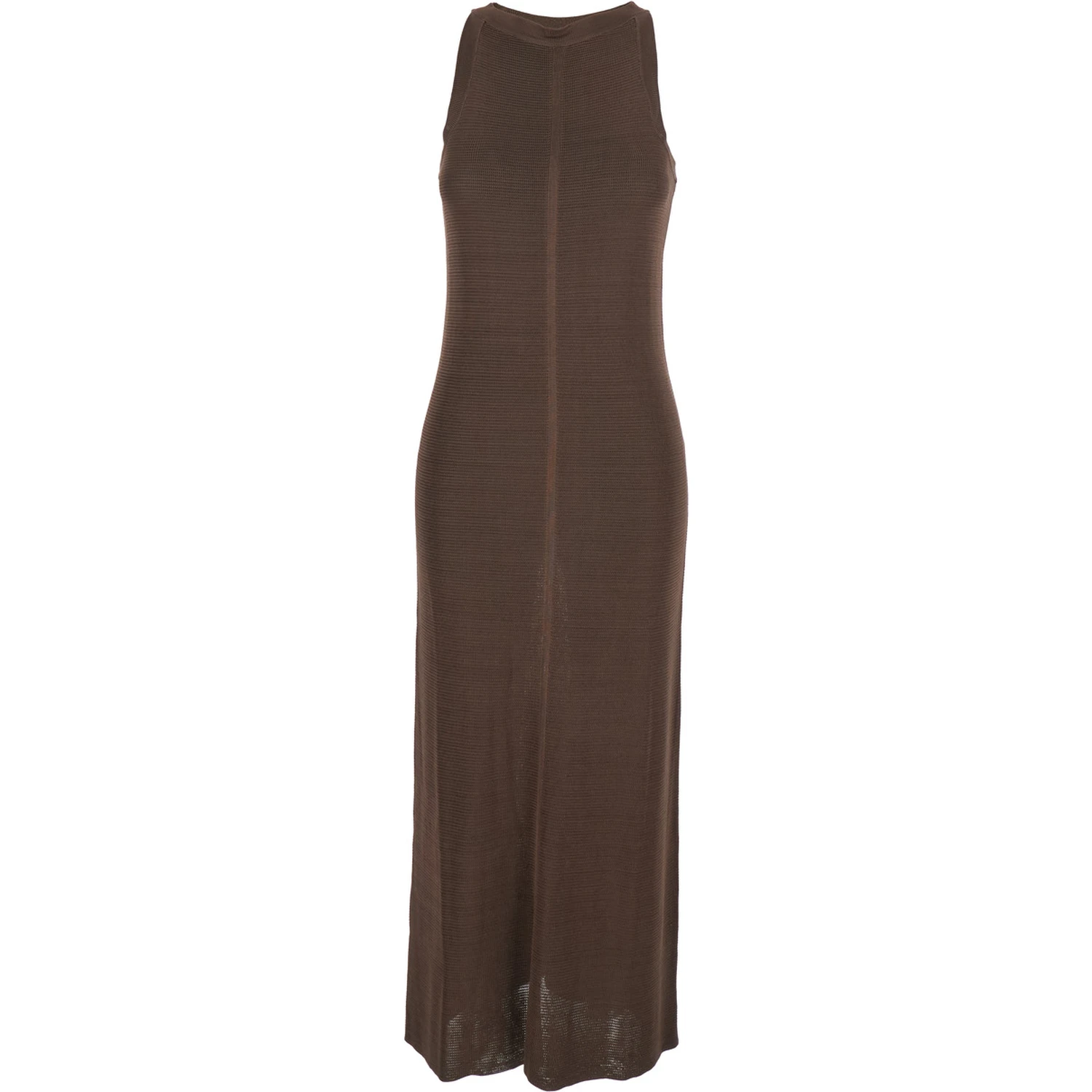 Pablo Brown Long Dress with Sheath Design in Viscose Woman